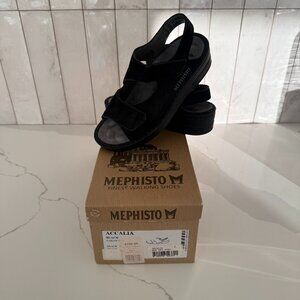 Mephisto Accali Walking Sandals Matte Black Size 6.5